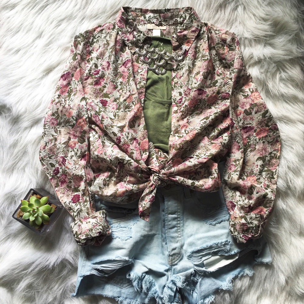 Floral Button Up